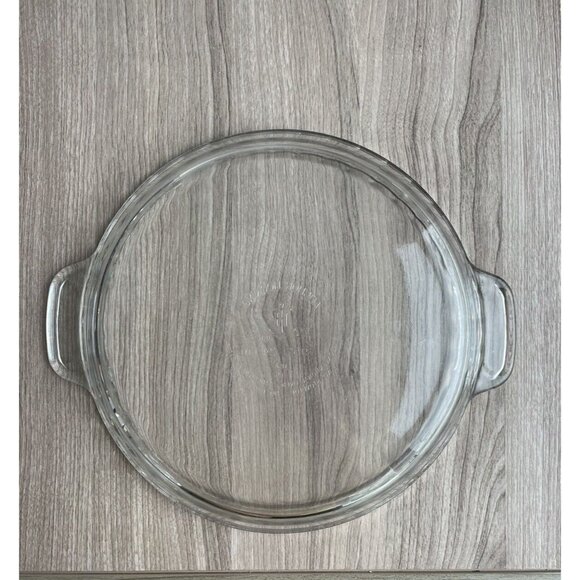 Vintage Anchor Hocking USA Heavy 2+ lb Clear Glass 9.5” 24cm Pie Bake Pan Plate - Picture 3 of 7